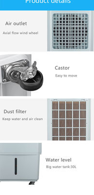 3 fixés au mur dans 1 flux d'air évaporatif 115W du refroidisseur d'air 2500m3/h